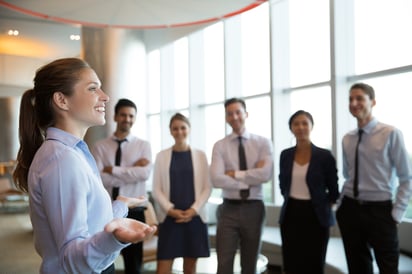 Woman leading a meeting