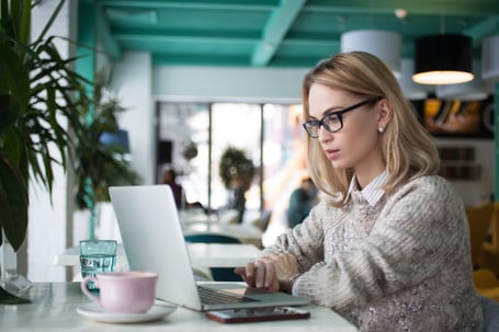 woman working at a computer